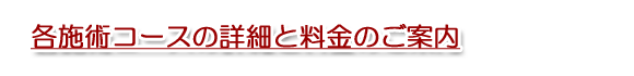 コース詳細と料金