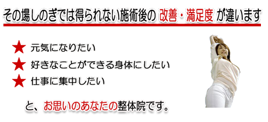 施術後の改善度・満足度